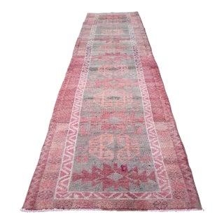 1960's Vintage Turkish Hand-Knotted Hallway Runner-3' X 11'6" For Sale