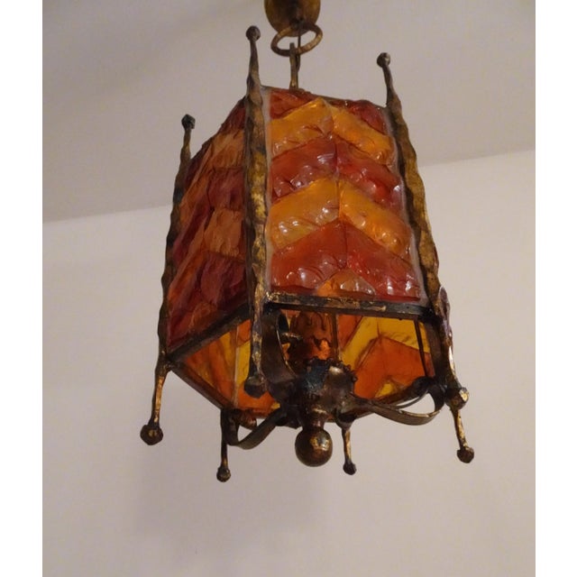 Brown Mid-Century Modern Brutalist Glass Pendant from Poliarte, 1970s For Sale - Image 8 of 16