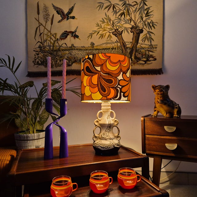 1960s Mid-Century Ceramic Table Lamp from Steinbach, Germany, 1960s For Sale - Image 5 of 10