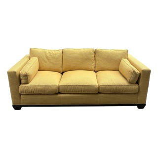 Baker Furniture Modern Tuxedo Sofa in Golden Corduroy – Hollywood Regency Style For Sale