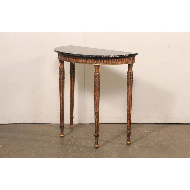 Mid 20th Century Italian Console Table W/Original Marble Top For Sale - Image 10 of 11