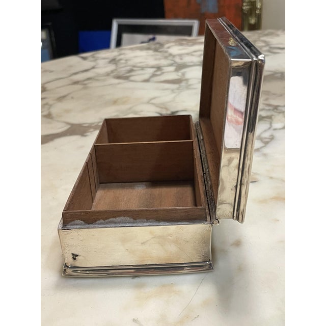 1950s Rectangular Silver Metal Box, 1952 For Sale - Image 5 of 18