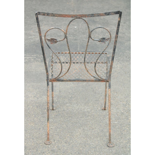 Salterini Vintage Wrought Iron Garden Dining Set - Set of 5 For Sale - Image 10 of 13