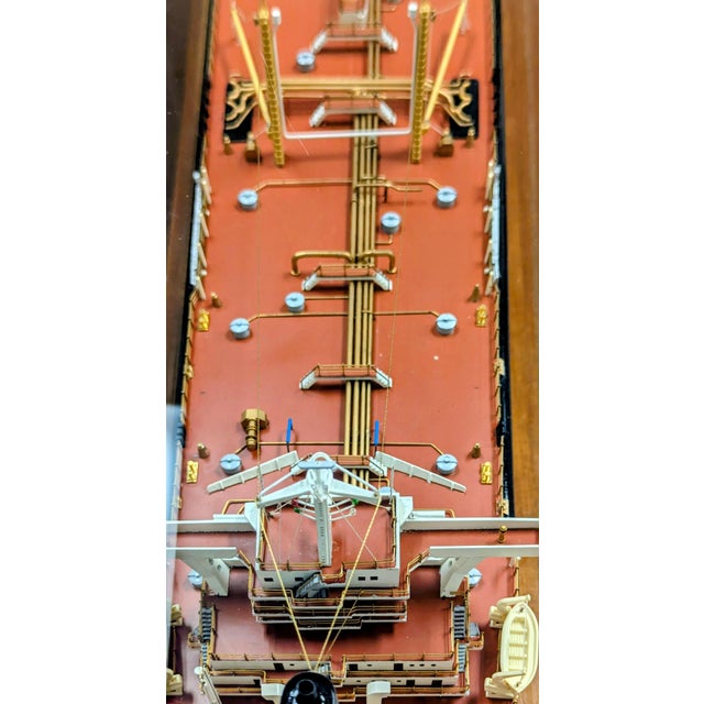 Rare Museum Quality Tanker Ship Model in Display Case Titled "Mv Captain Gregos" For Sale - Image 11 of 18