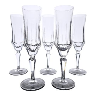 Late 20th Century Galway Old Galway Irish Lead Crystal Champagne Flutes Set of 5 For Sale