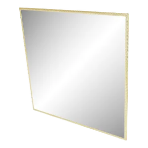 Aluminum Rope Edge Square Italian Mid Century Modern Wall Mirror
