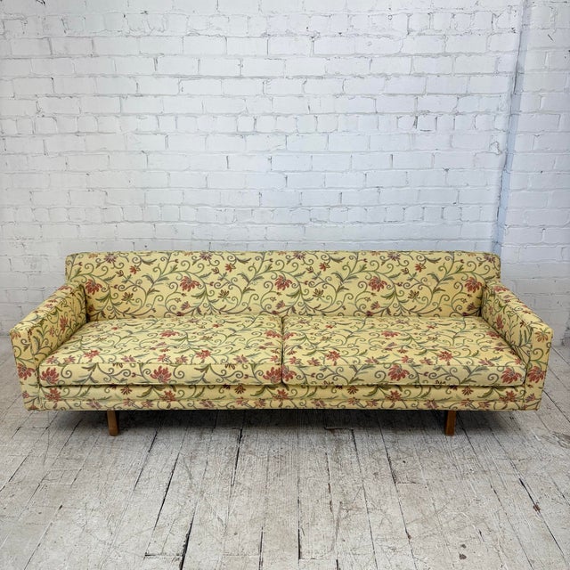 Wood Edward Wormley for Dunbar Bracket Back Sofa For Sale - Image 7 of 12
