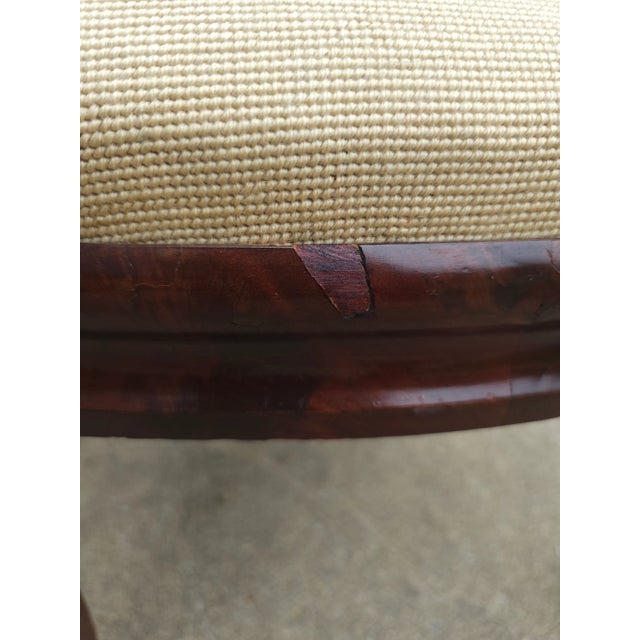 Pair 19th Century American Empire Carved Magogany and Needlepoint Upholstered Chairs For Sale - Image 11 of 11