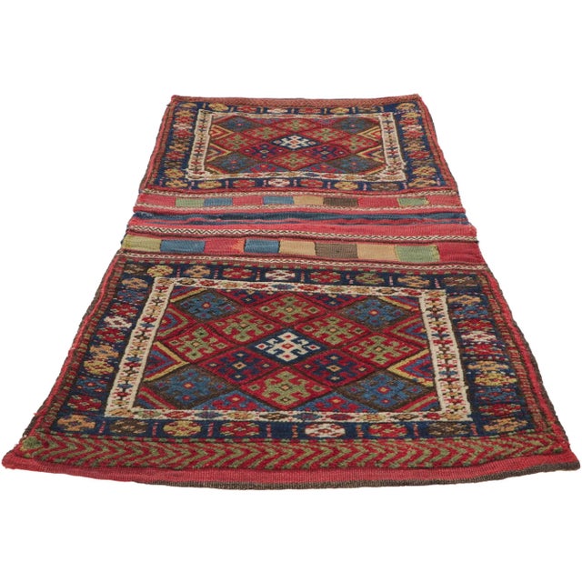 Tribal Late 19th Century Antique Kurdish Jaf Saddle Bag Rug, 02'03 X 04'09 For Sale - Image 3 of 9