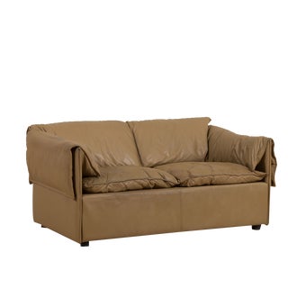 Vintage Two-Seater Lotus Sofa in Beige Buffalo Leather by N. Eilersen, 1970s For Sale