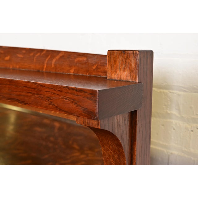 Stickley Brothers Style Antique Mission Oak Arts & Crafts Sideboard or Bar Cabinet, Circa 1900 For Sale - Image 9 of 14
