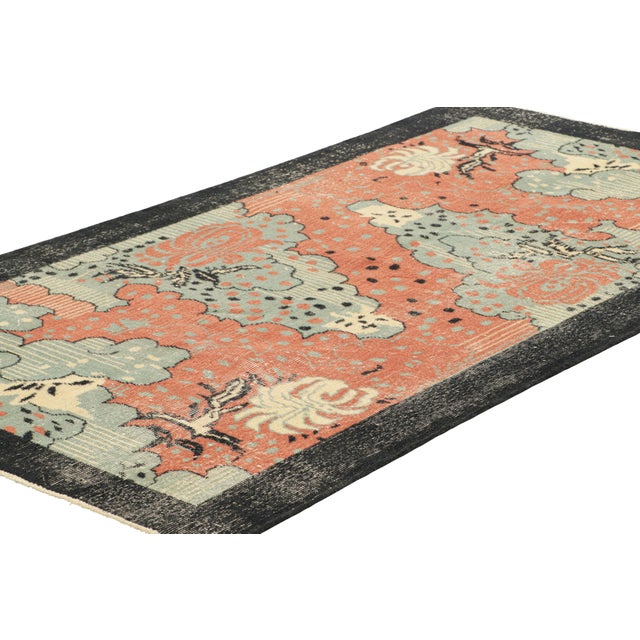 Rug & Kilim Vintage Zeki Müren Art Deco Rug in Pink With Abstract Patterns From Rug & Kilim For Sale - Image 4 of 7