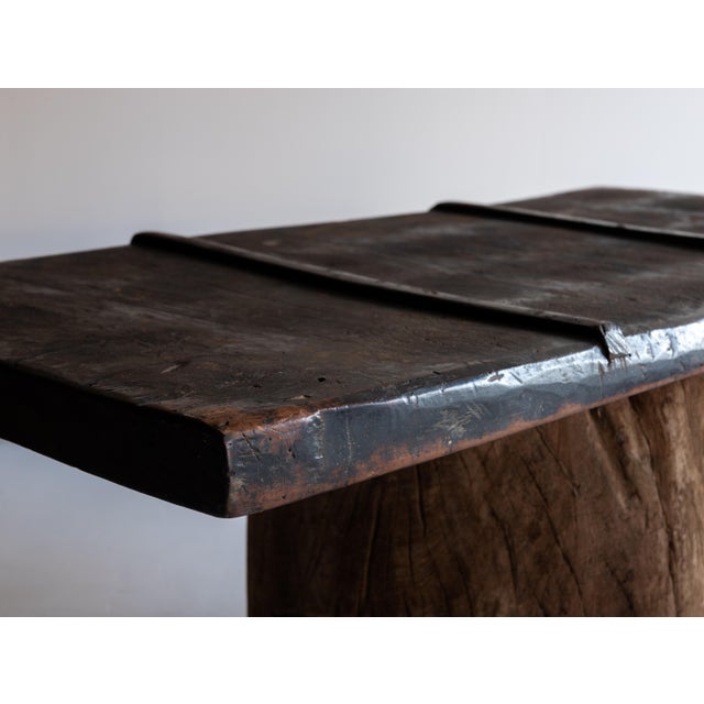 Brown Japanese Antique Low Table 1860s-1920s / Sofa Table Wabi Sabi For Sale - Image 8 of 15