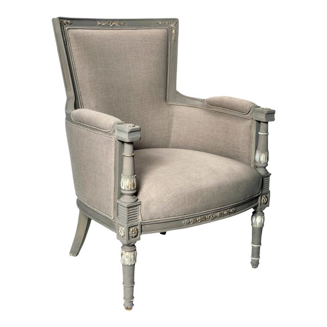 1960s Hand Carved French Bergère Chair For Sale