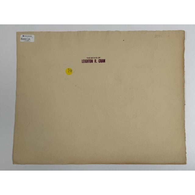 Abstract Leighton R. Cram (1895-1981) Watercolor on Paper For Sale - Image 3 of 3