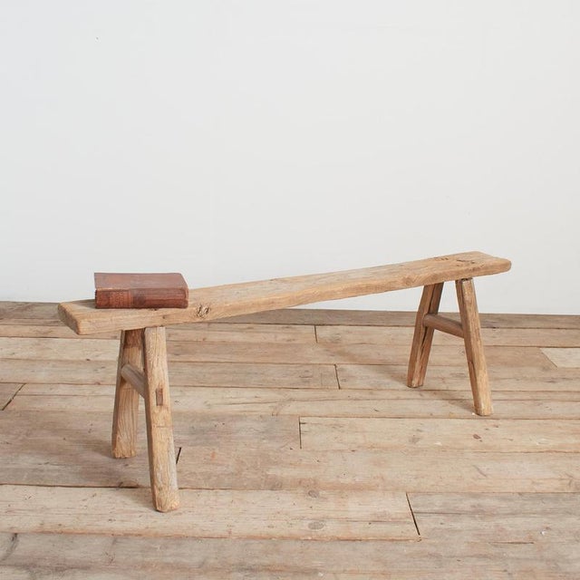 Antique Reclaimed Rustic Wooden Hallway Pig Bench For Sale - Image 6 of 6