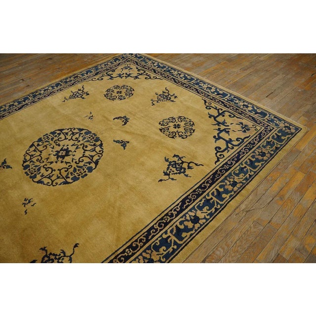 Brown Antique Chinese Peking Rug For Sale - Image 8 of 12