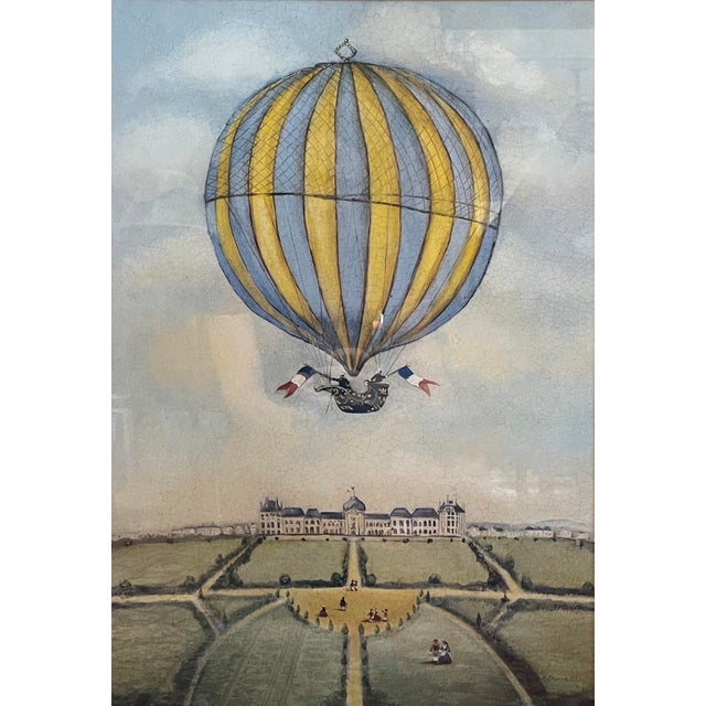 Nearly impossible to find, these custom-framed antique balloon prints will grace any room. Perfect for family room,...