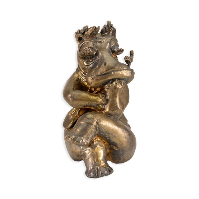 Brutalist Modern Brutalist Fashionista Hippopotamus Cast Metal Sculpture Signed g.g. 1973 For Sale - Image 3 of 6