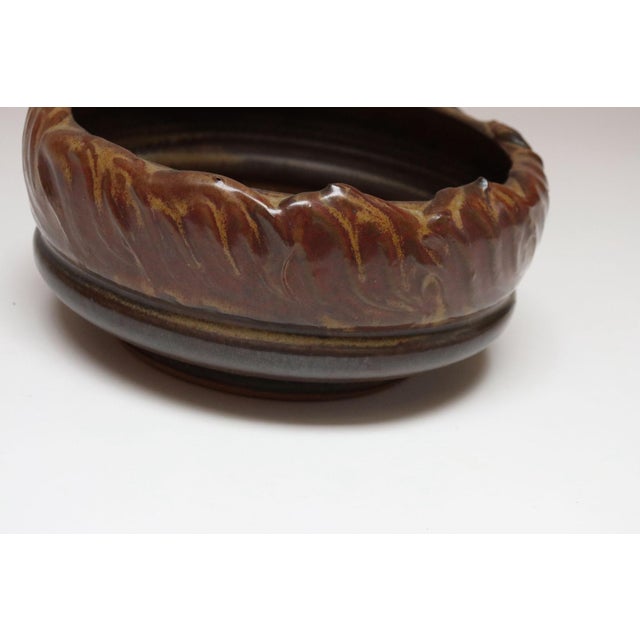 Vintage Matte Maroon Glazed Ceramic Planter Bowl by Deanna Nichols For Sale - Image 10 of 15