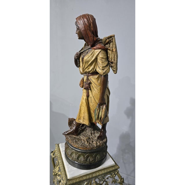 Ceramic Terracotta Fisher Girl attributed to Bernard Bloch, 1880s For Sale - Image 7 of 9