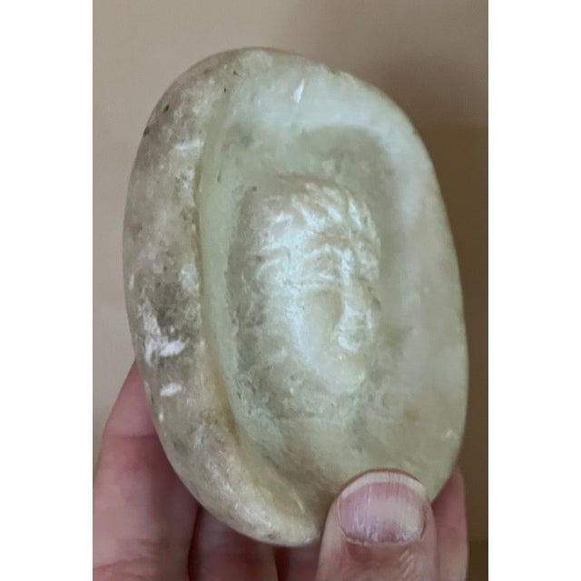 Antique 19th Century Italian Grand Tour Carved White Marble Shallow Vide Poche Dish or Paperweight With Mask Figure For Sale - Image 13 of 16