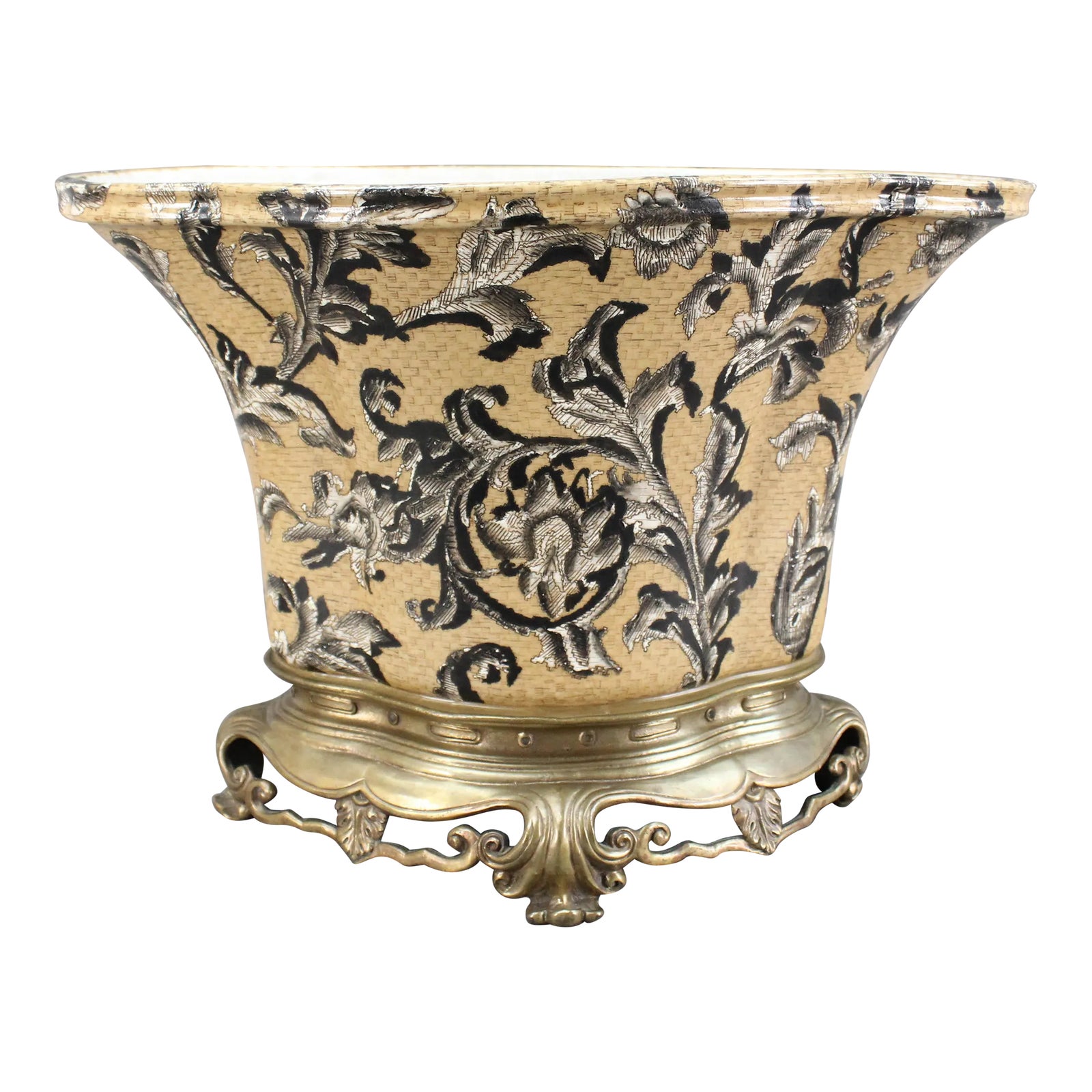 Vintage Mid 20th Century Castilian Porcelain Floral Large Centerpiece