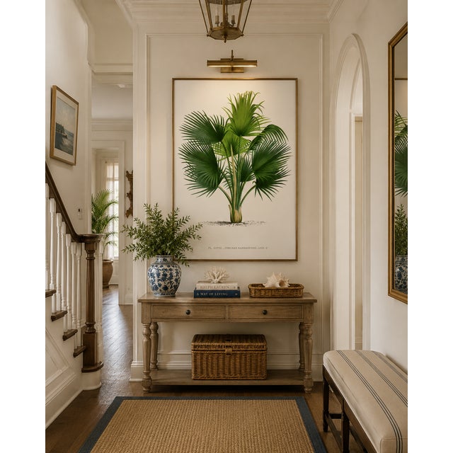 Fan Palm Botanical Study, Vintage Art Print Reproduction, 20" X 30" For Sale - Image 4 of 12