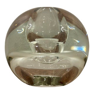 1960s Scandinavian Modern Blown Glass Sphere Bud Vase For Sale