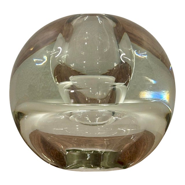 1960s Scandinavian Modern Blown Glass Sphere Bud Vase For Sale