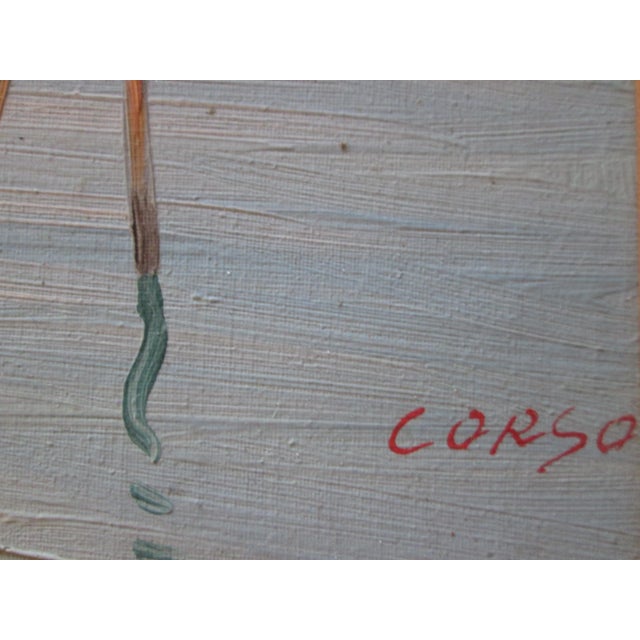 Seascape Painting in Vintage Pastels Oil or Acrylic, Signed Corso For Sale - Image 4 of 6