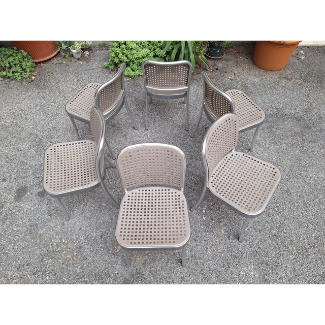 Vintage Stackable Silver Chairs by Vico Magistretti for De Padova, 1989, Set of 6 For Sale - Image 11 of 12