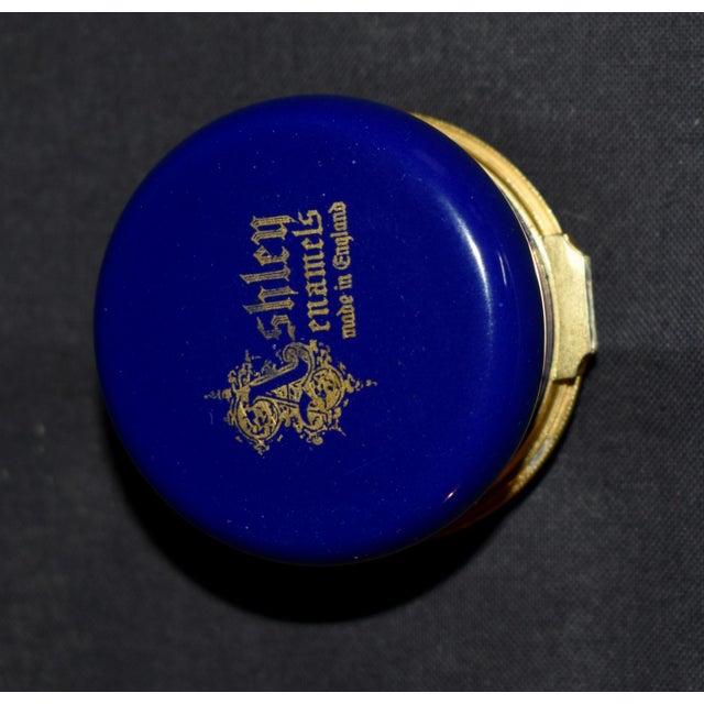 Paint VTg. Ashley Enamel's Trinket Box Hand Painted Kestrel Hawk Bird of Prey Blue For Sale - Image 7 of 11
