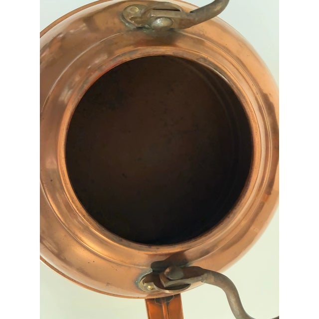 Copper Vintage Copper Tea Kettle With Turned Wood Handle - Large For Sale - Image 8 of 9