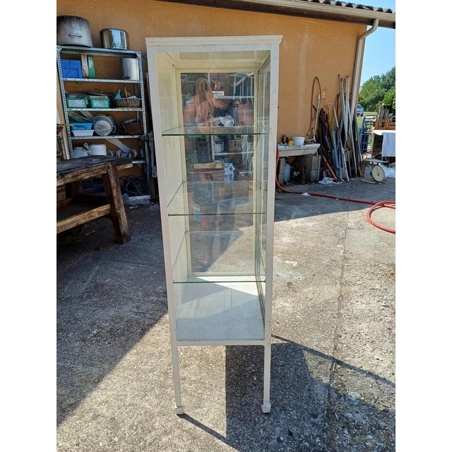 Beige Antique Medical Display Case in Iron, Chrome and Glass, 1950s For Sale - Image 8 of 15