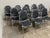 Charlotte Perriand Black Leather Dining Chairs by Charlotte Perriand for Les Arcs, 1960s, Set of 12 For Sale - Image 4 of 10
