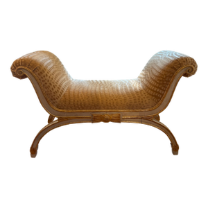 1920s Italian Neoclassical Style Painted and Gilt Wood Bench