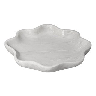 Jamie Young Frill natural Marble Bowl, White For Sale