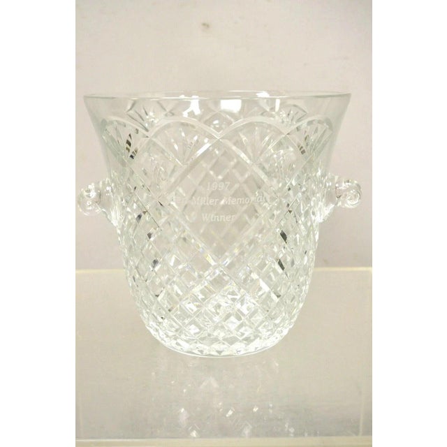 Vintage "1997 Ben Miller Memorial Winner" Diamond Cut Crystal Glass Ice Bucket For Sale - Image 9 of 9
