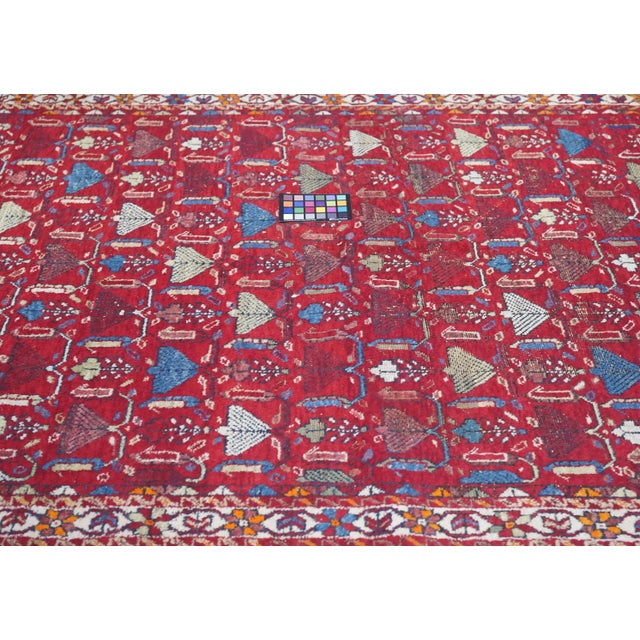 Antique Red Patterned Afshar Rug 5' X 6'5'' For Sale - Image 9 of 9