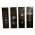 Set of 4 Vintage Mid-Century Asian Oriental Inlaid Black Lacquer Wall Art Plaque Panels For Sale