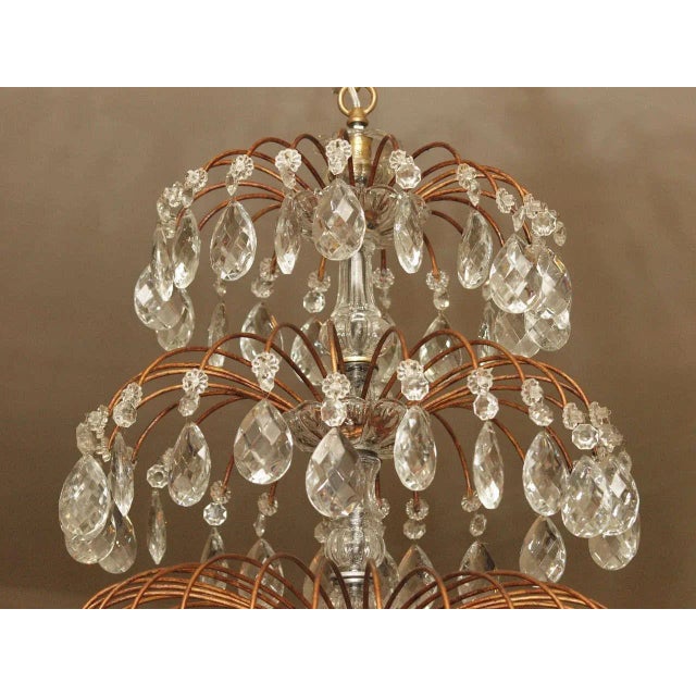 Italian 18 Lite Crystal Tiered Chandelier For Sale - Image 9 of 10