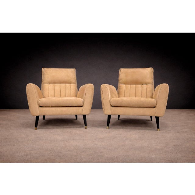 Mid-Century Modern Armchairs in Hardwood & Suede, Giuseppe Scapinelli, 1950s - Lot 544A For Sale - Image 3 of 11