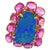 Bochic "Capri" Vintage Blue Opal & Ruby Ring Set In 18K Gold & Silver For Sale - Image 15 of 18