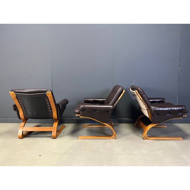 1960s Kengu Armchairs from Elsa & Nordahl Solheim, 1960s, Set of 3 For Sale - Image 5 of 17