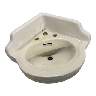 Early 20th Century Porcelain Corner Sink For Sale