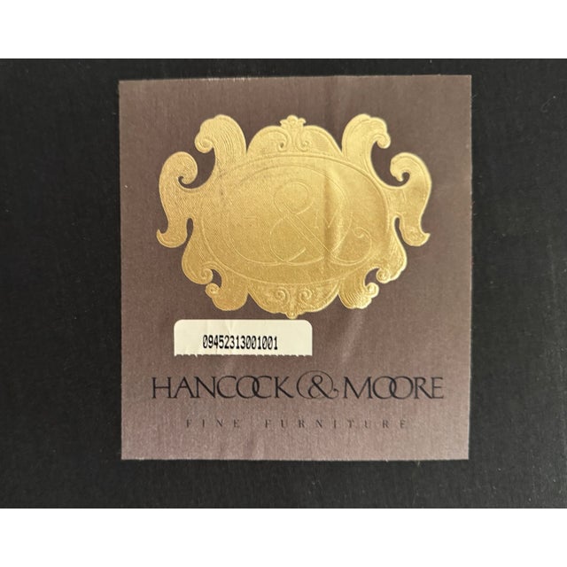 Pair of Hancock & Moore Tufted Roll-Arm Chairs in Paisley Upholstery With Brass Casters For Sale - Image 11 of 11