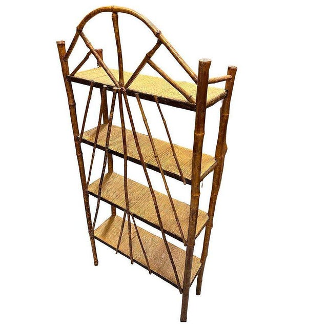 1900s Late Victorian Aesthetic Movement Tiger Bamboo & Grass Matt Chippendale Shelf For Sale In Los Angeles - Image 6 of 7