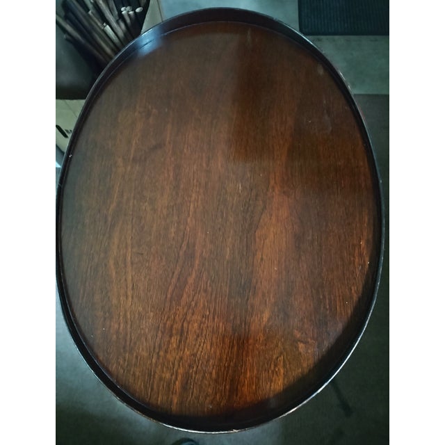 Mersman Set of 2 1940's Mahogany Side End Tables Leaded Glass Tops For Sale - Image 9 of 11