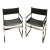 Vintage 1970s Chrome & Black Leather Directors Chairs — Set of 2 For Sale